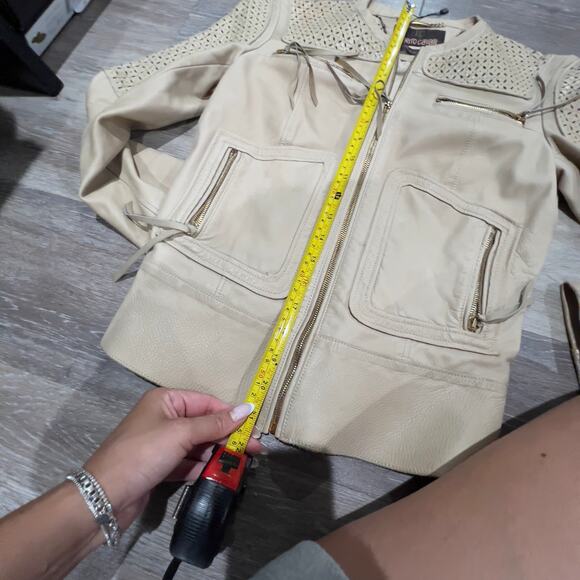 Roberto Cavalli Tan Leather Jacket Size 40 - Picture 2 of 10